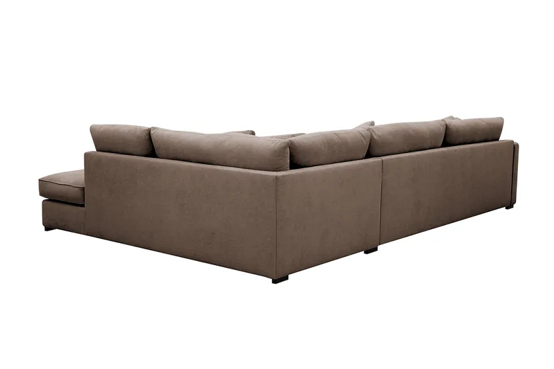 Rossita Lyx 4-sits Extra djup Soffa med Schäslong Höger - Brun Tyg - Products - Möbler - Soffa - Divansoffa & schäslongsoffa - 4 sits soffa med divan