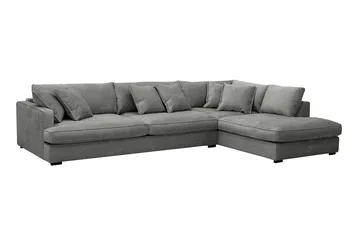 Rossita Lyx 4-sits Extra djup Soffa med Schäslong Höger - Grå Chenille - Products - Möbler - Soffa - Divansoffa & schäslongsoffa - 4 sits soffa med divan