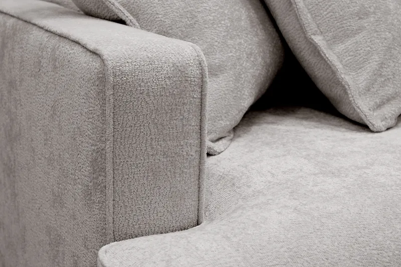 Rossita Lyx 4-sits Extra djup Soffa med Schäslong Höger - Grå/Brun Chenille - Products - Möbler - Soffa - Divansoffa & schäslongsoffa - 4 sits soffa med divan