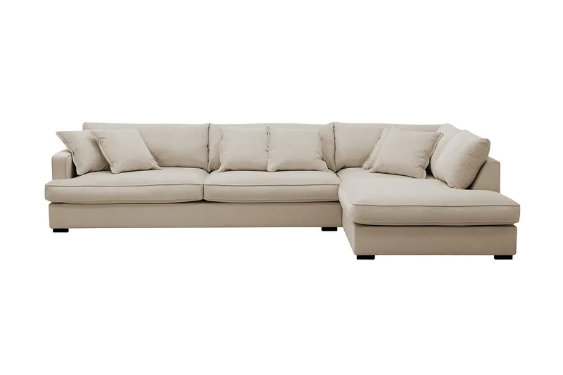 Rossita Lyx 4-sits Extra djup Soffa med Schäslong Höger - Greige Manchester - Products - Möbler - Soffa - Divansoffa & schäslongsoffa - 4 sits soffa med divan