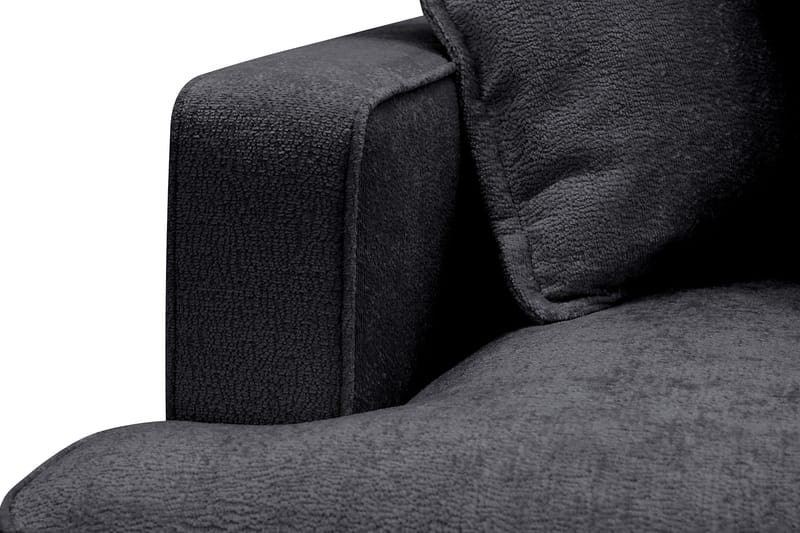 Rossita Lyx 4-sits Extra djup Soffa med Schäslong Höger - Svart Chenille - Products - Möbler - Soffa - Divansoffa & schäslongsoffa - 4 sits soffa med divan