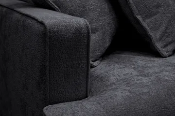 Rossita Lyx 4-sits Extra djup Soffa med Schäslong Höger - Svart Chenille - Products - Möbler - Soffa - Divansoffa & schäslongsoffa - 4 sits soffa med divan