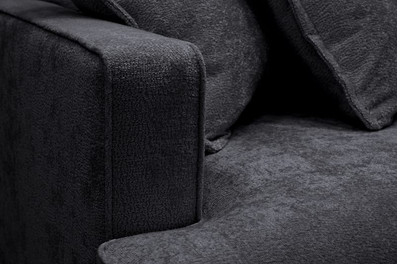 Rossita Lyx 4-sits Extra djup Soffa med Schäslong Höger - Svart Chenille - Products - Möbler - Soffa - Divansoffa & schäslongsoffa - 4 sits soffa med divan