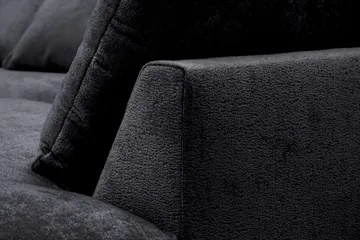 Rossita Lyx 4-sits Extra djup Soffa med Schäslong Höger - Svart Chenille - Products - Möbler - Soffa - Divansoffa & schäslongsoffa - 4 sits soffa med divan