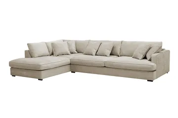 Rossita Lyx 4-sits Extra djup Soffa med Schäslong Vänster - Beige Chenille - Products - Möbler - Soffa - Divansoffa & schäslongsoffa - 4 sits soffa med divan