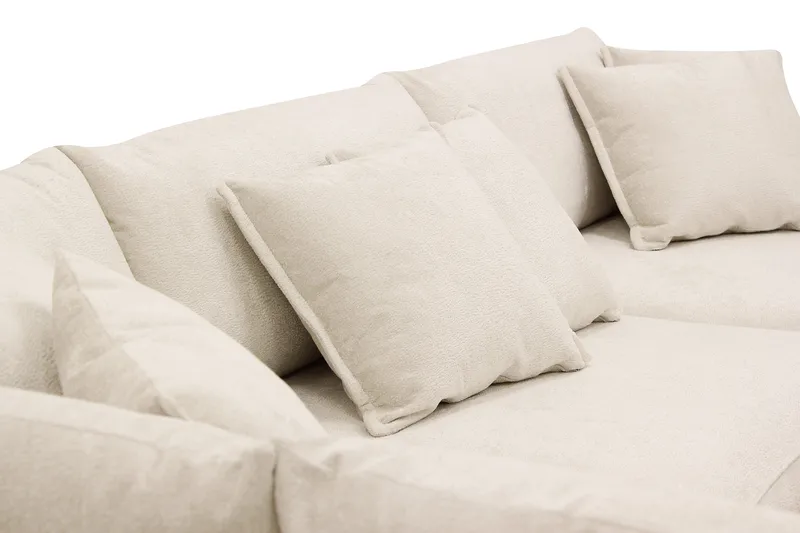 Rossita Lyx 4-sits Extra djup Soffa med Schäslong Vänster - Beige Chenille - Products - Möbler - Soffa - Divansoffa & schäslongsoffa - 4 sits soffa med divan