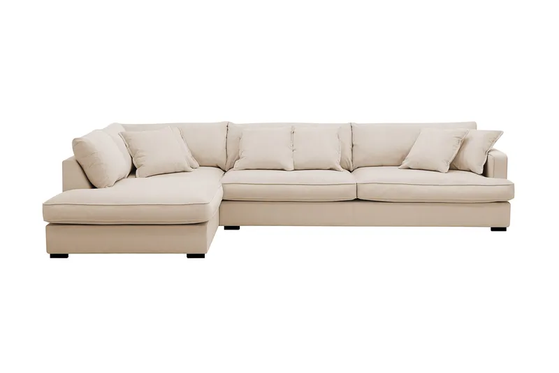 Rossita Lyx 4-sits Extra djup Soffa med Schäslong Vänster, Beige Manchester