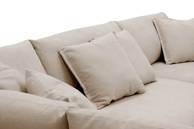 Rossita Lyx 4-sits Extra djup Soffa med Schäslong Vänster - Beige Tyg - Products - Möbler - Soffa - Divansoffa & schäslongsoffa - 4 sits soffa med divan