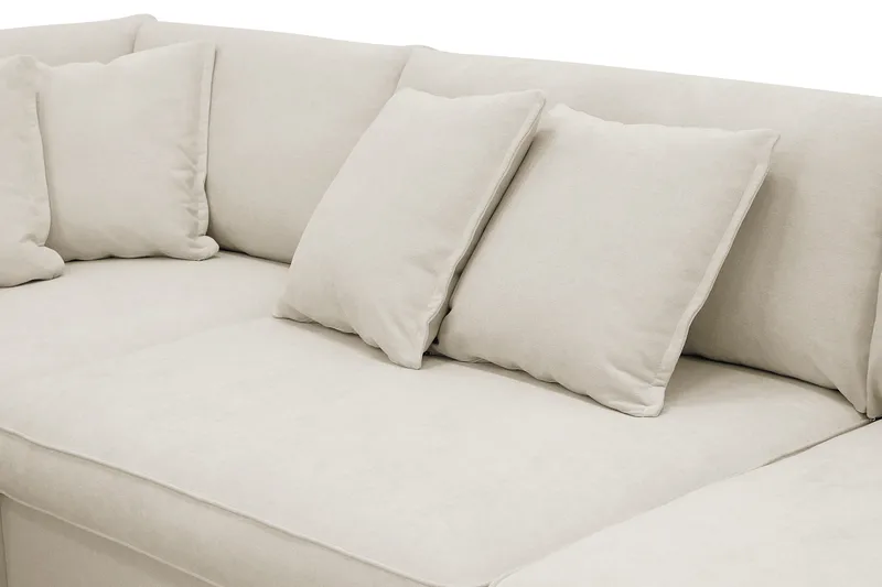 Rossita Lyx 4-sits Extra djup Soffa med Schäslong Vänster - Beige Tyg - Products - Möbler - Soffa - Divansoffa & schäslongsoffa - 4 sits soffa med divan