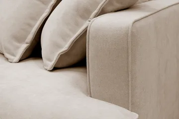 Rossita Lyx 4-sits Extra djup Soffa med Schäslong Vänster - Beige Tyg - Products - Möbler - Soffa - Divansoffa & schäslongsoffa - 4 sits soffa med divan