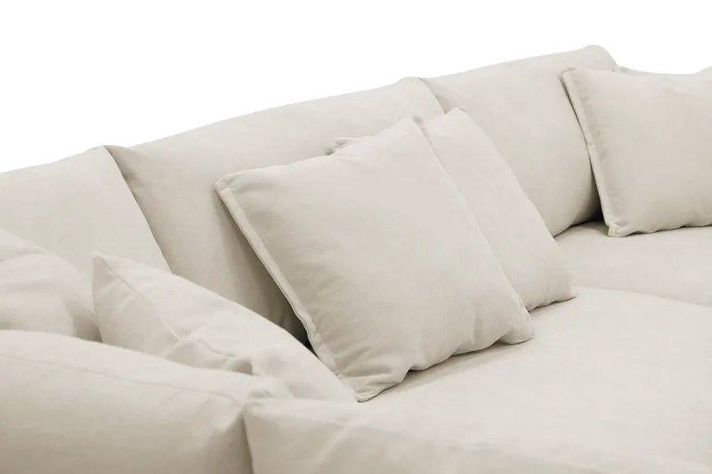 Rossita Lyx 4-sits Extra djup Soffa med Schäslong Vänster - Beige Tyg - Products - Möbler - Soffa - Divansoffa & schäslongsoffa - 4 sits soffa med divan