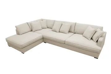 Rossita Lyx 4-sits Extra djup Soffa med Schäslong Vänster - Beige Tyg - Products - Möbler - Soffa - Divansoffa & schäslongsoffa - 4 sits soffa med divan