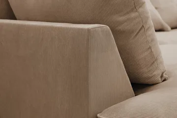 Rossita Lyx 4-sits Extra djup Soffa med Schäslong Vänster - Brun Manchester - Products - Möbler - Soffa - Divansoffa & schäslongsoffa - 4 sits soffa med divan