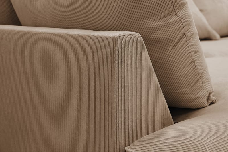 Rossita Lyx 4-sits Extra djup Soffa med Schäslong Vänster - Brun Manchester - Products - Möbler - Soffa - Divansoffa & schäslongsoffa - 4 sits soffa med divan