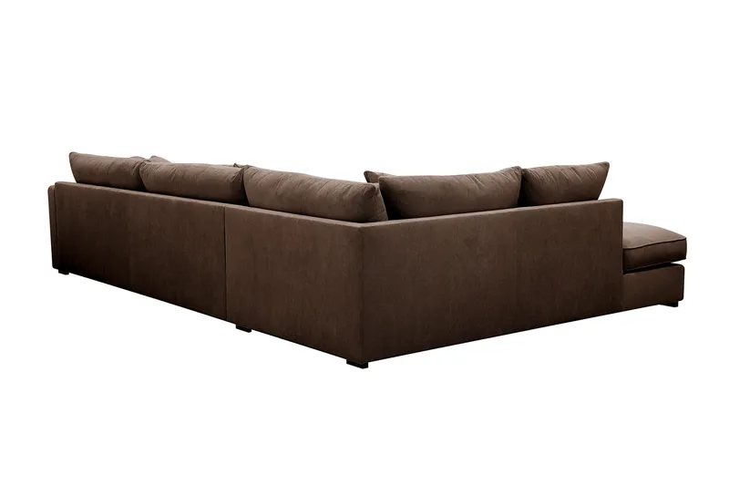 Rossita Lyx 4-sits Extra djup Soffa med Schäslong Vänster - Brun Manchester - Products - Möbler - Soffa - Divansoffa & schäslongsoffa - 4 sits soffa med divan