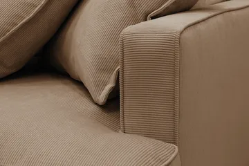 Rossita Lyx 4-sits Extra djup Soffa med Schäslong Vänster - Brun Manchester - Products - Möbler - Soffa - Divansoffa & schäslongsoffa - 4 sits soffa med divan