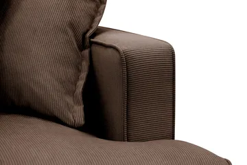 Rossita Lyx 4-sits Extra djup Soffa med Schäslong Vänster - Brun Manchester - Products - Möbler - Soffa - Divansoffa & schäslongsoffa - 4 sits soffa med divan