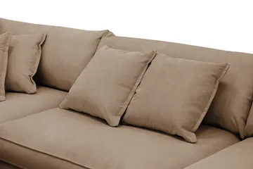 Rossita Lyx 4-sits Extra djup Soffa med Schäslong Vänster - Brun Manchester - Products - Möbler - Soffa - Divansoffa & schäslongsoffa - 4 sits soffa med divan