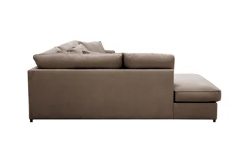 Rossita Lyx 4-sits Extra djup Soffa med Schäslong Vänster - Brun Tyg - Products - Möbler - Soffa - Divansoffa & schäslongsoffa - 4 sits soffa med divan