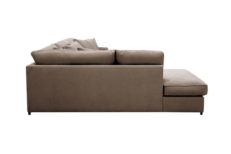 Rossita Lyx 4-sits Extra djup Soffa med Schäslong Vänster - Brun Tyg - Products - Möbler - Soffa - Divansoffa & schäslongsoffa - 4 sits soffa med divan