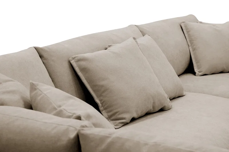 Rossita Lyx 4-sits Extra djup Soffa med Schäslong Vänster - Brun Tyg - Products - Möbler - Soffa - Divansoffa & schäslongsoffa - 4 sits soffa med divan