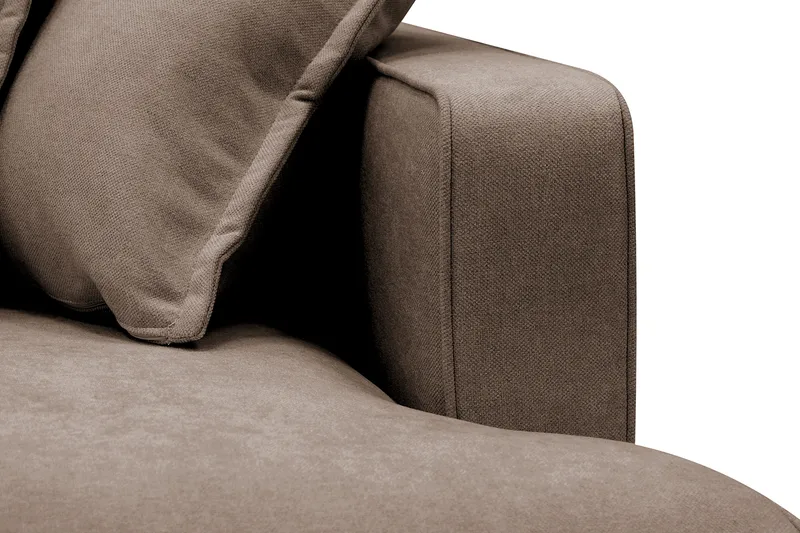 Rossita Lyx 4-sits Extra djup Soffa med Schäslong Vänster - Brun Tyg - Products - Möbler - Soffa - Divansoffa & schäslongsoffa - 4 sits soffa med divan