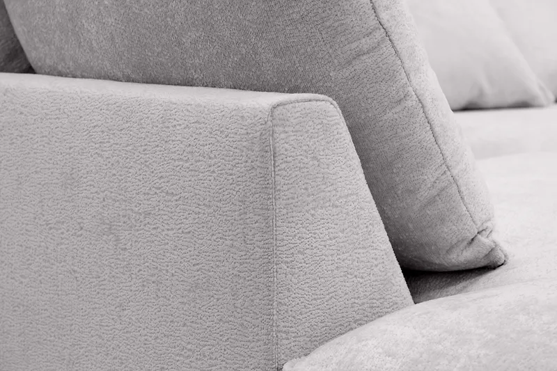 Rossita Lyx 4-sits Extra djup Soffa med Schäslong Vänster - Grå Chenille - Products - Möbler - Soffa - Divansoffa & schäslongsoffa - 4 sits soffa med divan