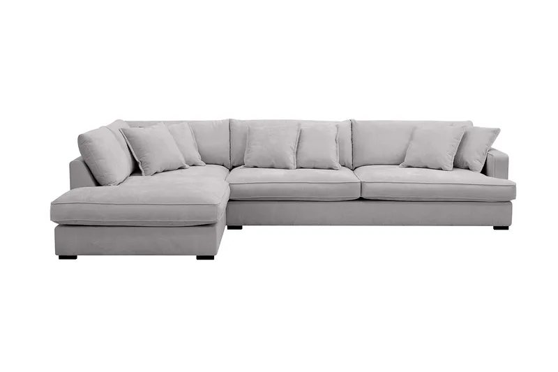 Rossita Lyx 4-sits Extra djup Soffa med Schäslong Vänster, Grå Chenille