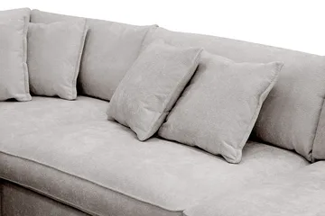 Rossita Lyx 4-sits Extra djup Soffa med Schäslong Vänster - Grå/Brun Chenille - Products - Möbler - Soffa - Divansoffa & schäslongsoffa - 4 sits soffa med divan