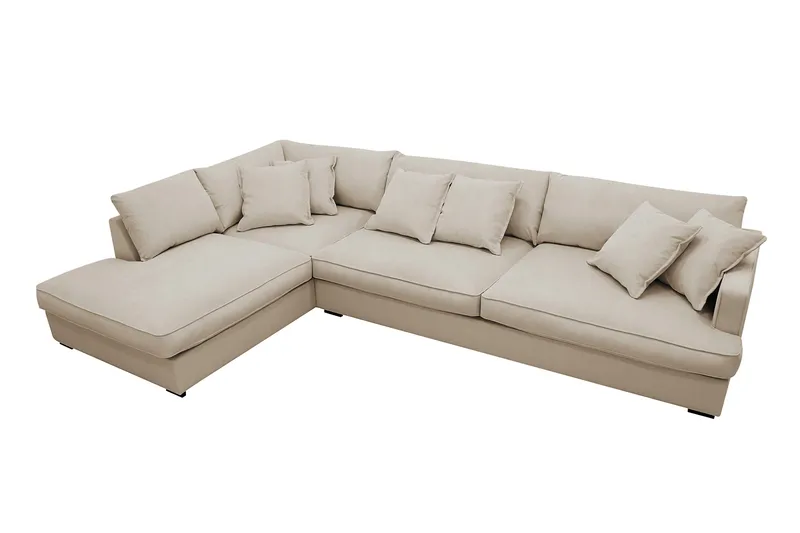 Rossita Lyx 4-sits Extra djup Soffa med Schäslong Vänster - Greige Manchester - Products - Möbler - Soffa - Divansoffa & schäslongsoffa - 4 sits soffa med divan