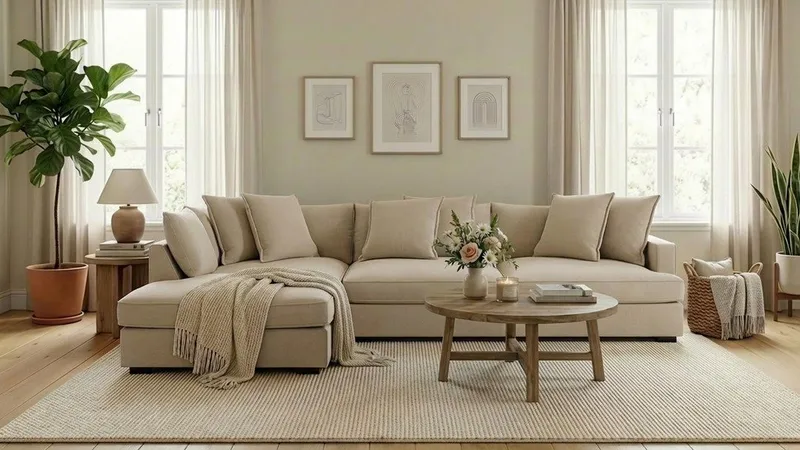 Rossita Lyx 4-sits Extra djup Soffa med Schäslong Vänster - Greige Manchester - Products - Möbler - Soffa - Divansoffa & schäslongsoffa - 4 sits soffa med divan