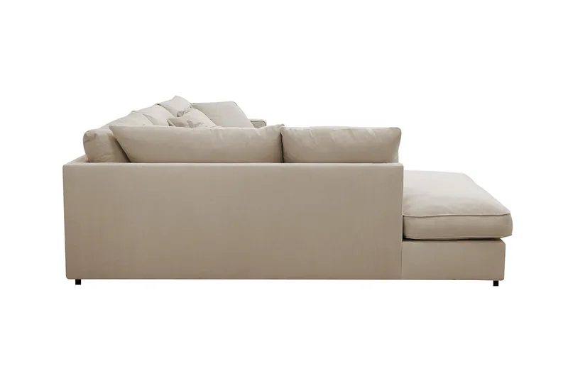 Rossita Lyx 4-sits Extra djup Soffa med Schäslong Vänster - Greige Manchester - Products - Möbler - Soffa - Divansoffa & schäslongsoffa - 4 sits soffa med divan