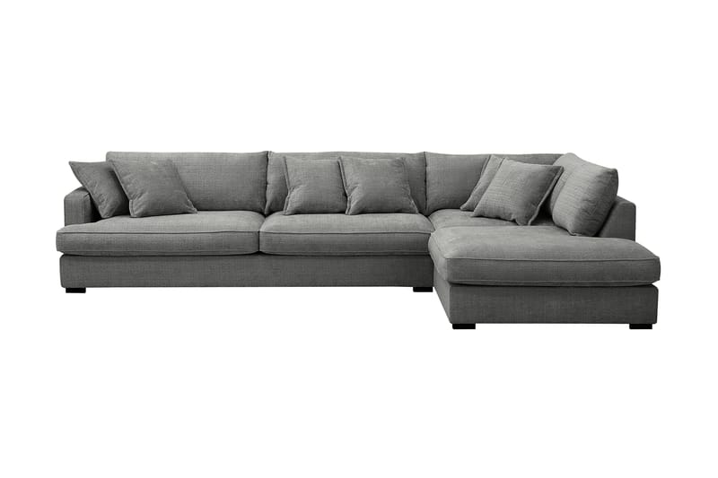 Rossita Lyx 4-sits Högervänd L-formad Extra Djup Schäslongsoffa i Chenille - Grå Chenille - Products - Möbler - Soffa - Divansoffa & schäslongsoffa - 4 sits soffa med divan