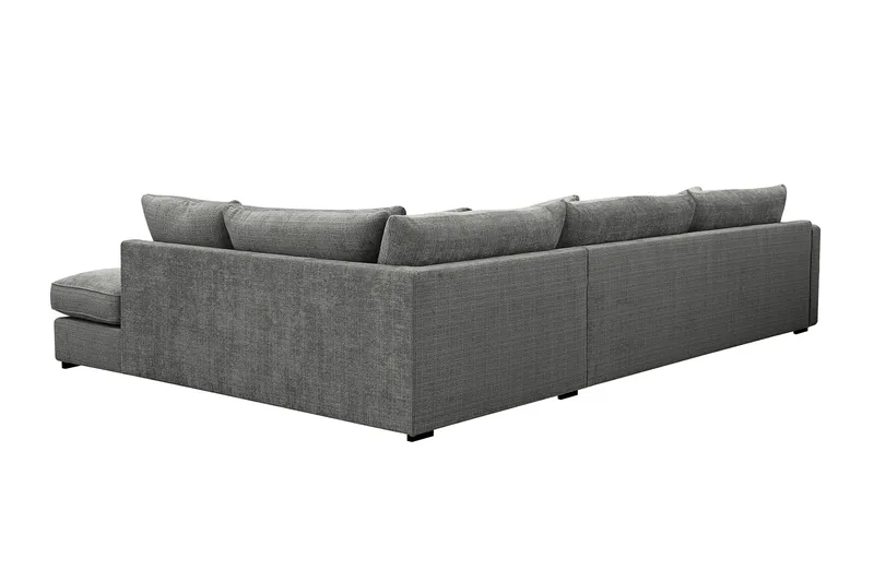 Rossita Lyx 4-sits Högervänd L-formad Extra Djup Schäslongsoffa i Chenille - Grå Chenille - Products - Möbler - Soffa - Divansoffa & schäslongsoffa - 4 sits soffa med divan