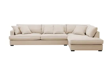 Rossita Lyx 4-sits Högervänd L-formad Extra Djup Schäslongsoffa i Manchester - Beige Manchester - Products - Möbler - Soffa - Divansoffa & schäslongsoffa - 4 sits soffa med divan
