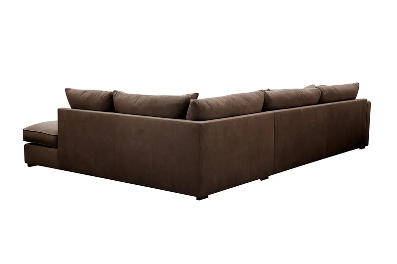 Rossita Lyx 4-sits Högervänd L-formad Extra Djup Schäslongsoffa i Manchester - Brun Manchester - Products - Möbler - Soffa - Divansoffa & schäslongsoffa - 4 sits soffa med divan
