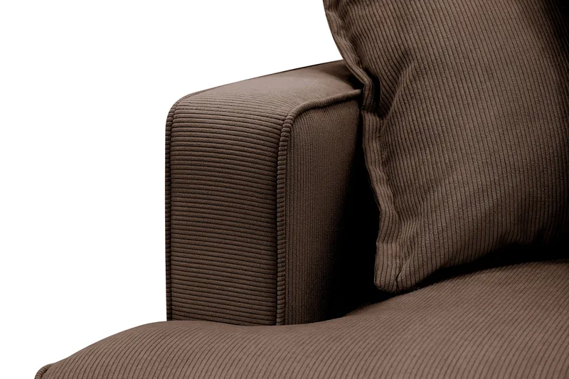 Rossita Lyx 4-sits Högervänd L-formad Extra Djup Schäslongsoffa i Manchester - Brun Manchester - Products - Möbler - Soffa - Divansoffa & schäslongsoffa - 4 sits soffa med divan