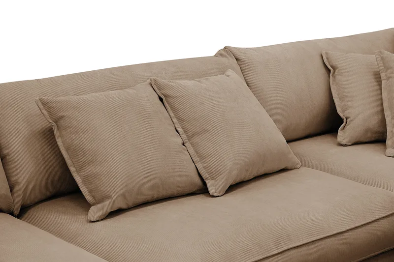 Rossita Lyx 4-sits Högervänd L-formad Extra Djup Schäslongsoffa i Manchester - Brun Manchester - Products - Möbler - Soffa - Divansoffa & schäslongsoffa - 4 sits soffa med divan
