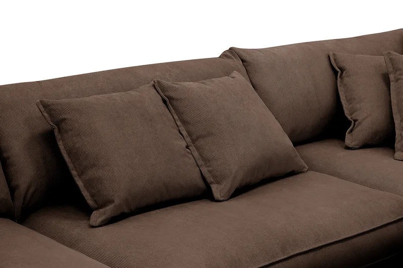 Rossita Lyx 4-sits Högervänd L-formad Extra Djup Schäslongsoffa i Manchester - Brun Manchester - Products - Möbler - Soffa - Divansoffa & schäslongsoffa - 4 sits soffa med divan