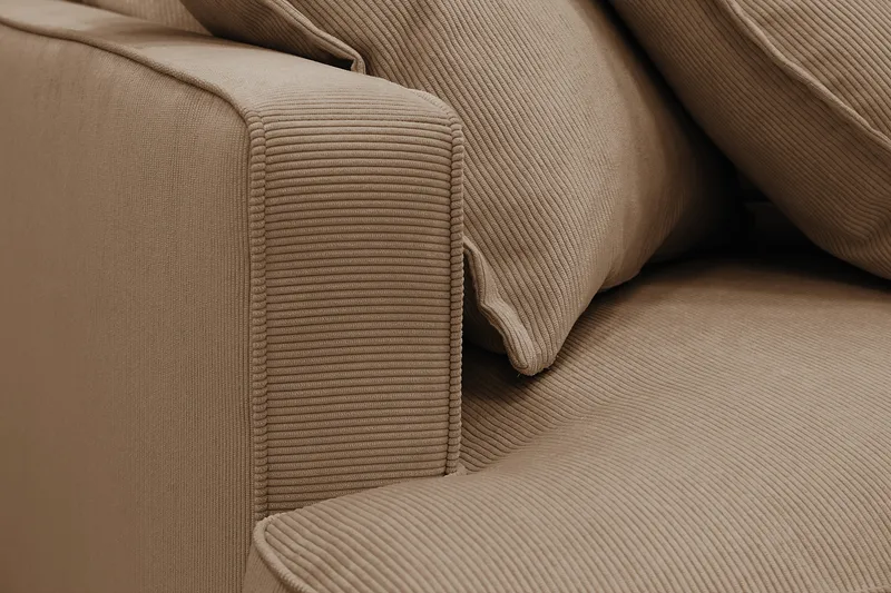 Rossita Lyx 4-sits Högervänd L-formad Extra Djup Schäslongsoffa i Manchester - Brun Manchester - Products - Möbler - Soffa - Divansoffa & schäslongsoffa - 4 sits soffa med divan