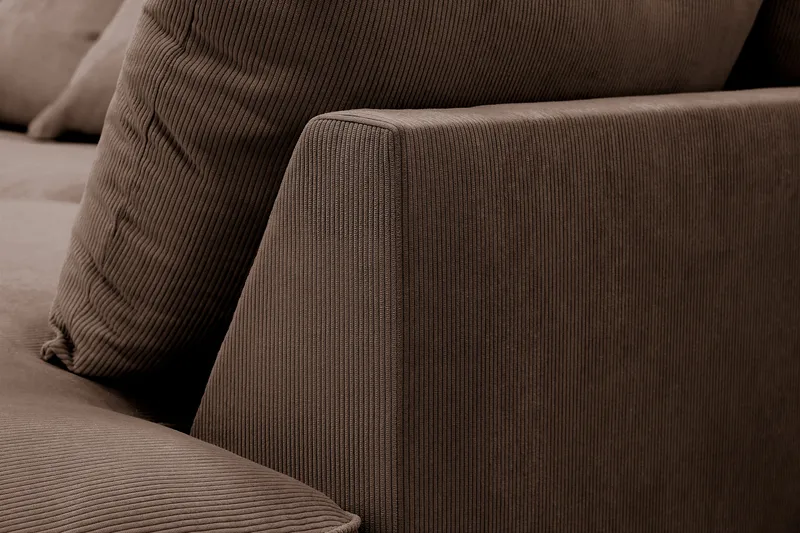 Rossita Lyx 4-sits Högervänd L-formad Extra Djup Schäslongsoffa i Manchester - Brun Manchester - Products - Möbler - Soffa - Divansoffa & schäslongsoffa - 4 sits soffa med divan
