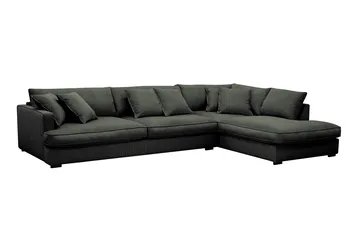 Rossita Lyx 4-sits Högervänd L-formad Extra Djup Schäslongsoffa i Manchester - Mörkgrön Manchester - Products - Möbler - Soffa - Divansoffa & schäslongsoffa - 4 sits soffa med divan
