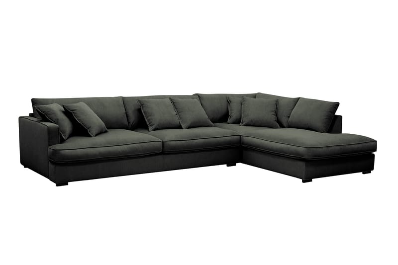 Rossita Lyx 4-sits Högervänd L-formad Extra Djup Schäslongsoffa i Manchester - Mörkgrön Manchester - Products - Möbler - Soffa - Divansoffa & schäslongsoffa - 4 sits soffa med divan
