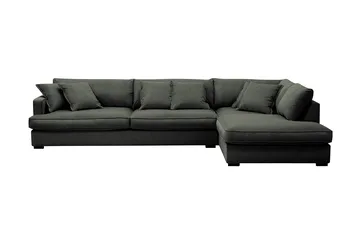 Rossita Lyx 4-sits Högervänd L-formad Extra Djup Schäslongsoffa i Manchester - Mörkgrön Manchester - Products - Möbler - Soffa - Divansoffa & schäslongsoffa - 4 sits soffa med divan
