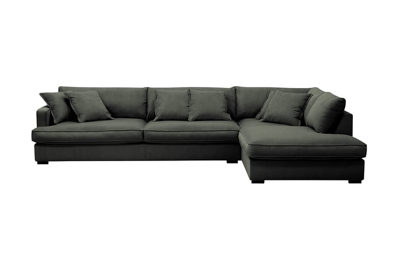 Rossita Lyx 4-sits Högervänd L-formad Extra Djup Schäslongsoffa i Manchester - Mörkgrön Manchester - Products - Möbler - Soffa - Divansoffa & schäslongsoffa - 4 sits soffa med divan