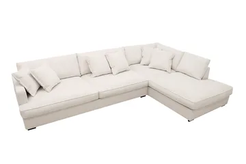 Rossita Lyx 4-sits Högervänd L-formad Extra Djup Schäslongsoffa i Manchester - Offwhite Manchester - Products - Möbler - Soffa - Divansoffa & schäslongsoffa - 4 sits soffa med divan