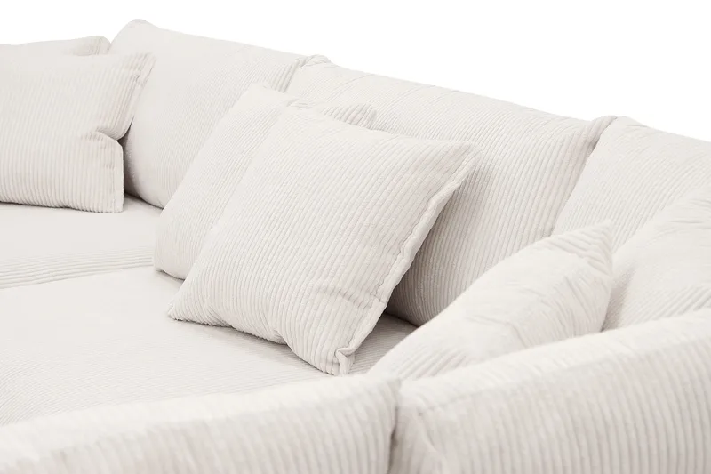 Rossita Lyx 4-sits Högervänd L-formad Extra Djup Schäslongsoffa i Manchester - Offwhite Manchester - Products - Möbler - Soffa - Divansoffa & schäslongsoffa - 4 sits soffa med divan