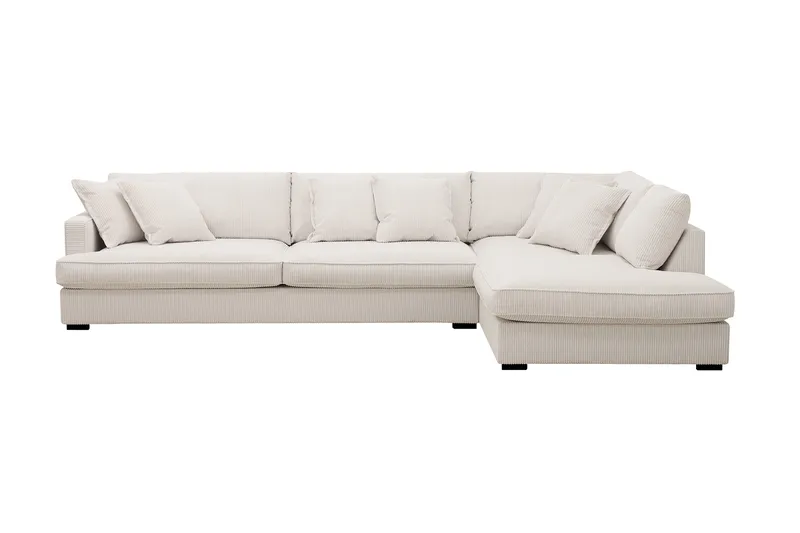 Rossita Lyx 4-sits Högervänd L-formad Extra Djup Schäslongsoffa i Manchester - Offwhite Manchester - Products - Möbler - Soffa - Divansoffa & schäslongsoffa - 4 sits soffa med divan