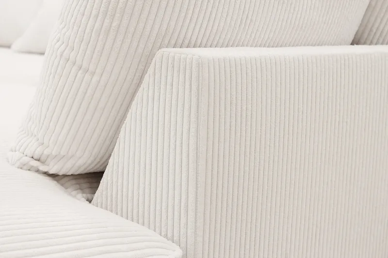 Rossita Lyx 4-sits Högervänd L-formad Extra Djup Schäslongsoffa i Manchester - Offwhite Manchester - Products - Möbler - Soffa - Divansoffa & schäslongsoffa - 4 sits soffa med divan