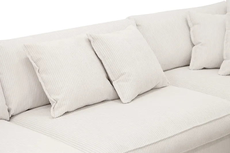 Rossita Lyx 4-sits Högervänd L-formad Extra Djup Schäslongsoffa i Manchester - Offwhite Manchester - Products - Möbler - Soffa - Divansoffa & schäslongsoffa - 4 sits soffa med divan